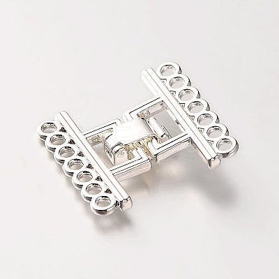 7 Strands Alloy and Brass Fold Over Clasps X-PALLOY-N0112-03P-1