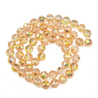 Transparent Electroplate Glass Beads Strands EGLA-N002-34C-B09-1