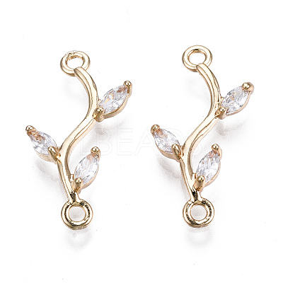Brass Micro Pave Cubic Zirconia Links Connectors X-KK-S359-156A-RS-1