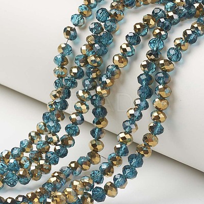 Electroplate Transparent Glass Beads Strands LS-EGLA-A034-T6mm-O03-1