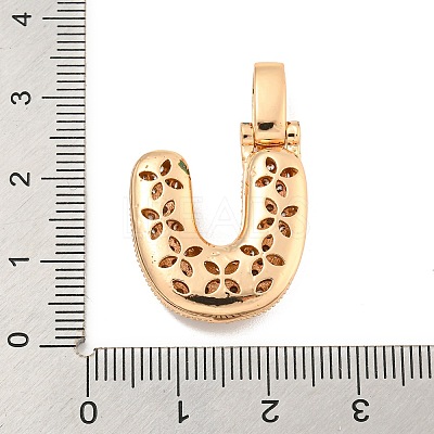 Brass Micro Pave Clear Cubic Zirconia Pendants KK-B099-01G-U-1