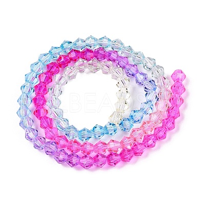 Gradient Color Baking Paint Glass Bead Strands X-DGLA-A039-T6mm-A08-1