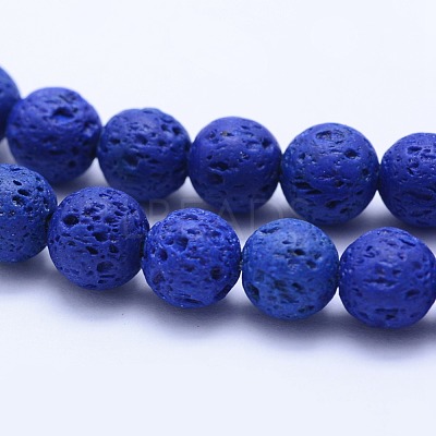 Natural Lava Rock Beads Strands G-F531-10mm-G-1