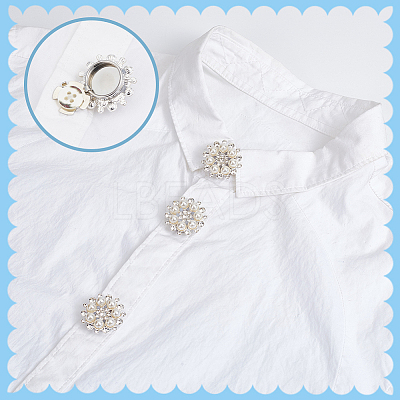 Flower Alloy Rhinestone Cufflinks HJEW-NB00200-1