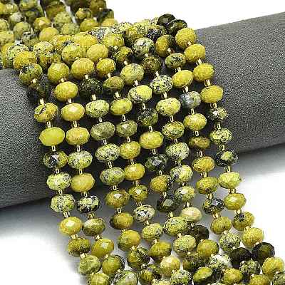 Natural Yellow Turquoise(Jasper) Beads Strands G-P573-A56-01-1