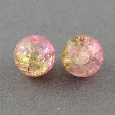 Spray Painted Crackle Glass Beads Strands CCG-Q002-10mm-03-1