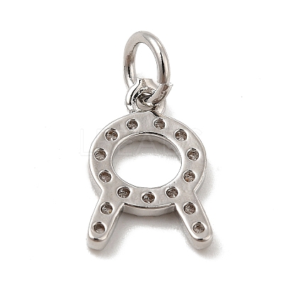 Brass Micro Pave Cubic Zirconia Charms KK-E077-02P-12-1