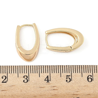 U-Shaped Brass Hoop Earrings EJEW-D320-14G-1