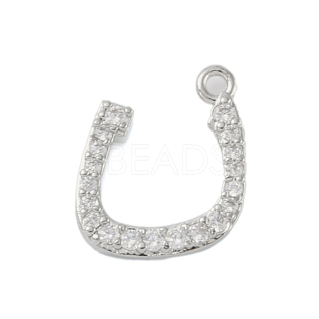 Rack Plating Brass Micro Pave Clear Cubic Zirconia Pendants KK-A224-03L-P-1