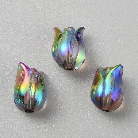 Transparent UV Plating Acrylic Beads TACR-TAC0001-09B-03-1