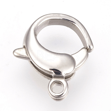 Tarnish Resistant 304 Stainless Steel Lobster Claw Clasps STAS-O114-059P-A-1