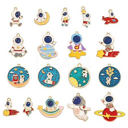 36Pcs 18 Style Alloy Enamel Pendants ENAM-SZ0002-49-1