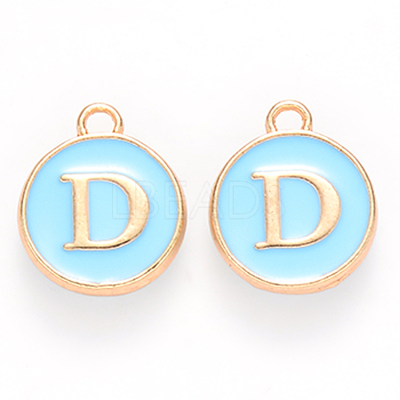 Golden Plated Alloy Enamel Charms ENAM-S118-04D-1