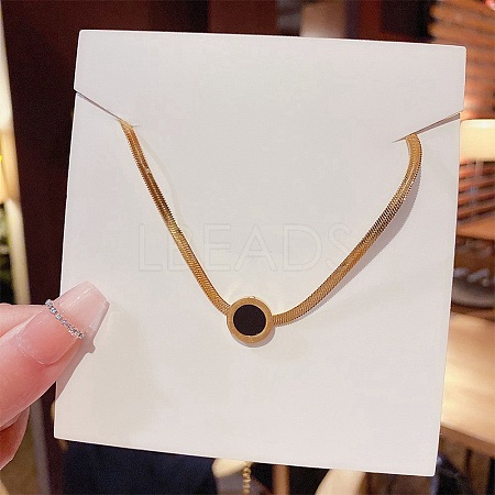 Flat Round Pendant Necklaces FS-WG30730-28-1