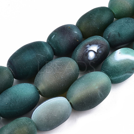 Natural Green Onyx Agate Beads Strands G-T131-60-1