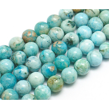 Natural Gemstone Hemimorphite Round Beads Strands G-L145-10mm-01-1