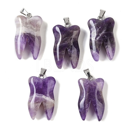 Natural Amethyst Pendants G-G115-01I-1