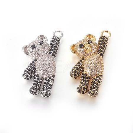 Brass Micro Pave Cubic Zirconia Pendants ZIRC-L075-08-1