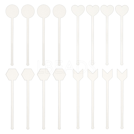 24Pcs 4 Style Transparent Acrylic Stirring Rods AJEW-FG0003-16-1