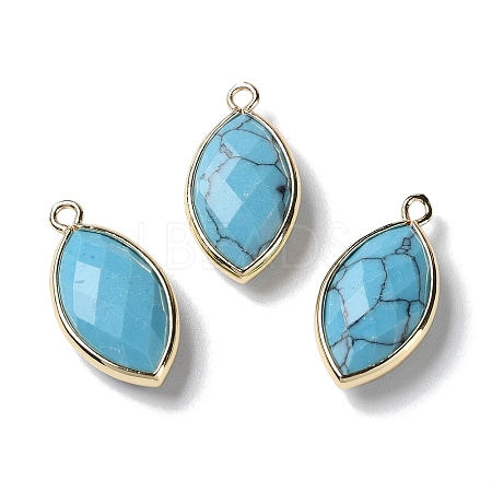 Synthetic Turquoise Pendants G-B009-01G-Y-1