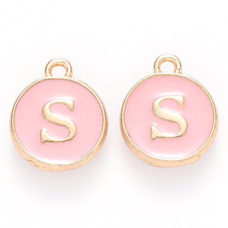 Golden Plated Alloy Enamel Charms X-ENAM-S118-07S-1