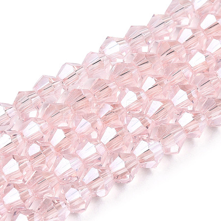 Transparent Electroplate Glass Beads Strands EGLA-A039-T4mm-A26-1