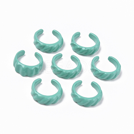 Spray Painted Alloy Cuff Rings RJEW-T011-04-RS-1