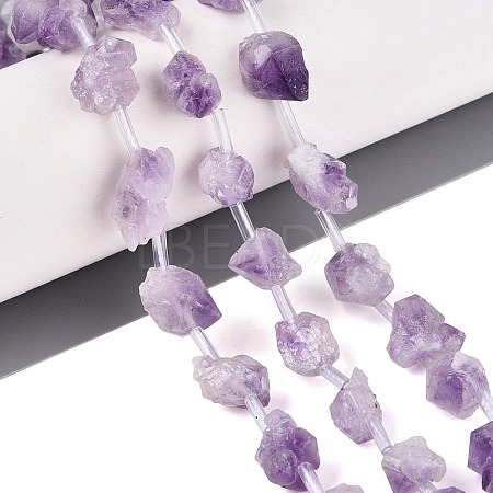 Raw Rough Natural Amethyst Beads Strands G-Q610-04-1