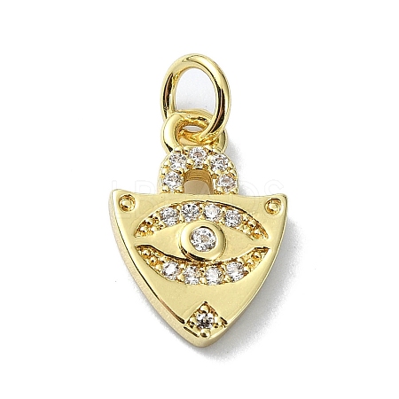 Eye Theme Brass Micro Pave Cubic Zirconia Charms KK-H475-58G-03-1