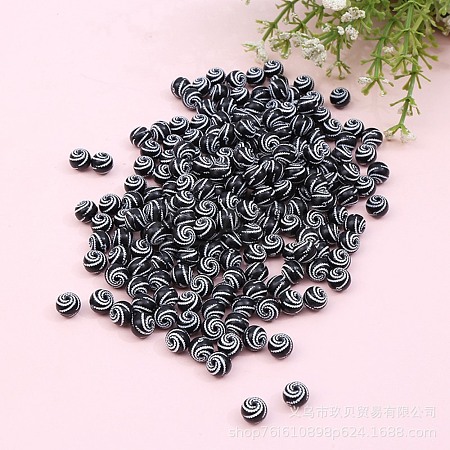 Opaque Acrylic Beads ACRC-WH0002-01H-1