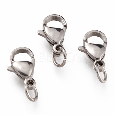 Tarnish Resistant 304 Stainless Steel Lobster Claw Clasps X-STAS-G240-01D-P-1