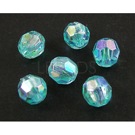 Eco-Friendly Transparent Acrylic Beads TACR-PL642-8mm-25-1