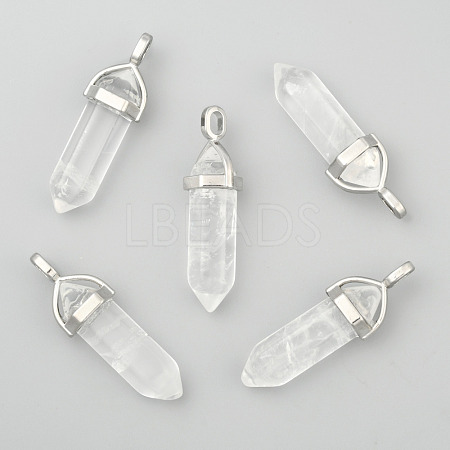 Natural Quartz Crystal Double Terminated Pointed Pendants G-F295-05P-1