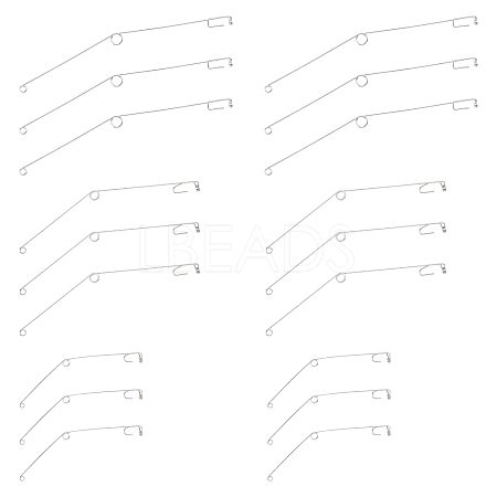 SUPERFINDINGS 60Pcs 3 Styles 304 Stainless Steel Hook Trigger AJEW-FH0001-41-1