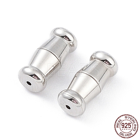 Rhodium Plated 925 Sterling Silver Screw Clasps STER-K173-10P-1