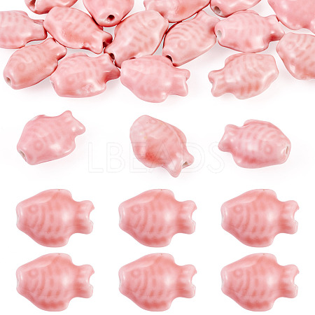 18Pcs Handmade Porcelain Beads Strands PORC-TADJ0001-04A-1