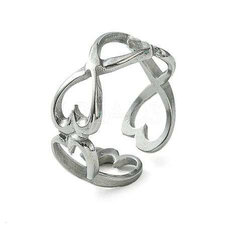 304 Stainless Steel Open Cuff Ring RJEW-L110-008P-1