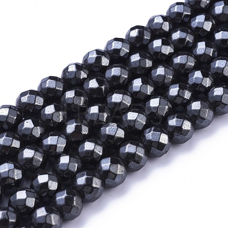 Handmade Magnetic Synthetic Hematite Beads Strands IM8mm1031-1