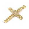 Brass Micro Pave Clear Cubic Zirconia Pendants KK-A212-06B-G-2