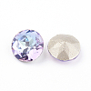 Pointed Back & Back Plated Glass Rhinestone Cabochons LS-RGLA-J012-8mm-001VL-2
