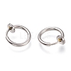 Tarnish Resistant 304 Stainless Steel Retractable Clip-on Hoop Earrings STAS-O135-01F-2