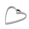 Heart 304 Stainless Steel Open Back Bezel Pendants STAS-K279-04A-P-2