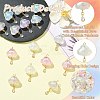 15Pcs 5 Colors Transparent Acrylic with Brass Micro Pave Cubic Zirconia Pendants PALLOY-CJ00190-3