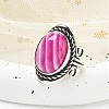 Natural Banded Agate Adjustable Rings RJEW-I108-01AS-11-2