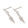 Brass with Clear Cubic Zirconia Stud Earring Findings KK-G499-02P-2