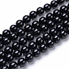 Natural Black Onyx Round Bead Strands X-G-T055-4mm-10-1