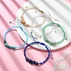 5Pcs 5 Style Natural & Synthetic Mixed Gemstone Chips & Glass Braided Bead Bracelets Sets BJEW-TA00403-2