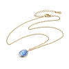 Natural Lapis Lazuli Oval Pendent Necklaces NJEW-JN04347-1