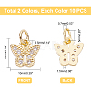   20Pcs 2 Colors Brass Micro Pave Clear Cubic Zirconia Pendants KK-PH0003-35-5