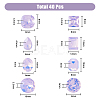 40Pcs 8 Styles K9 Glass Rhinestone Cabochons MRMJ-DC0001-02-2